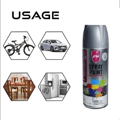 Picture of Flamingo Spray Paint (Silver)  anti-rust Aerosol Spray Paint, metal furniture wood Spray Paint For car Motorcycle graffiti wall