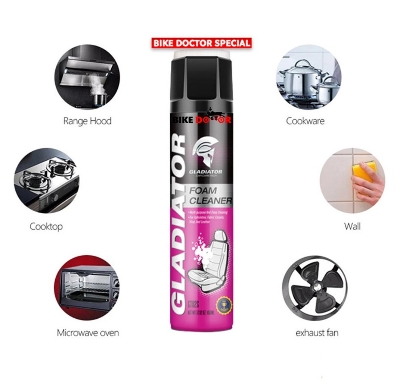 Picture of Gladiator Multi Purpose Foam Cleaner With Brush 650 ml, Car, Motorcycle, Household, Kitchen, Bathroom Cleaner Foam Spray