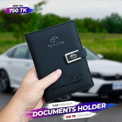 Picture of TOYOTA Car Vehicle Documents Holder-BLACK -CAR DOCUMENTS HOLDER,CAR PAPER BAG, DOCUMENT COVER, CAR DOCUMENTS POUCH, Vehicle Document holder, Ike or Car Document Holder or Paper Holder