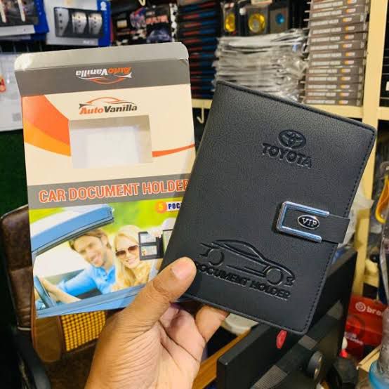 Picture of TOYOTA Car Vehicle Documents Holder-BLACK -CAR DOCUMENTS HOLDER,CAR PAPER BAG, DOCUMENT COVER, CAR DOCUMENTS POUCH, Vehicle Document holder, Ike or Car Document Holder or Paper Holder