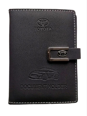 Picture of TOYOTA Car Vehicle Documents Holder-BLACK -CAR DOCUMENTS HOLDER,CAR PAPER BAG, DOCUMENT COVER, CAR DOCUMENTS POUCH, Vehicle Document holder, Ike or Car Document Holder or Paper Holder