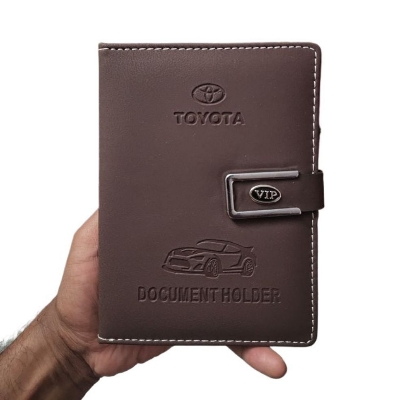 Picture of Toyota PVC leather Car Document Holder Bag - Car Paper Bag Organizer- chocolate