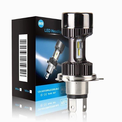 Picture of Motorcycle 12v H4 Hi Lo beam Moto LED white M8 Headlight for any bike