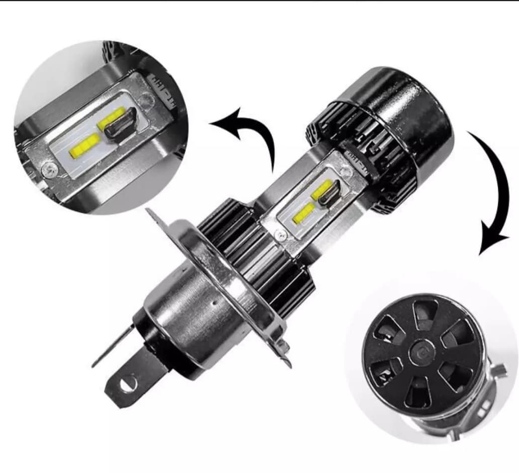 Picture of Motorcycle 12v H4 Hi Lo beam Moto LED white M8 Headlight for any bike