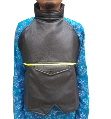 Picture of Premium Leather Chest Guard for  Winter Protection / Leather Chest Guard For Biker- Black