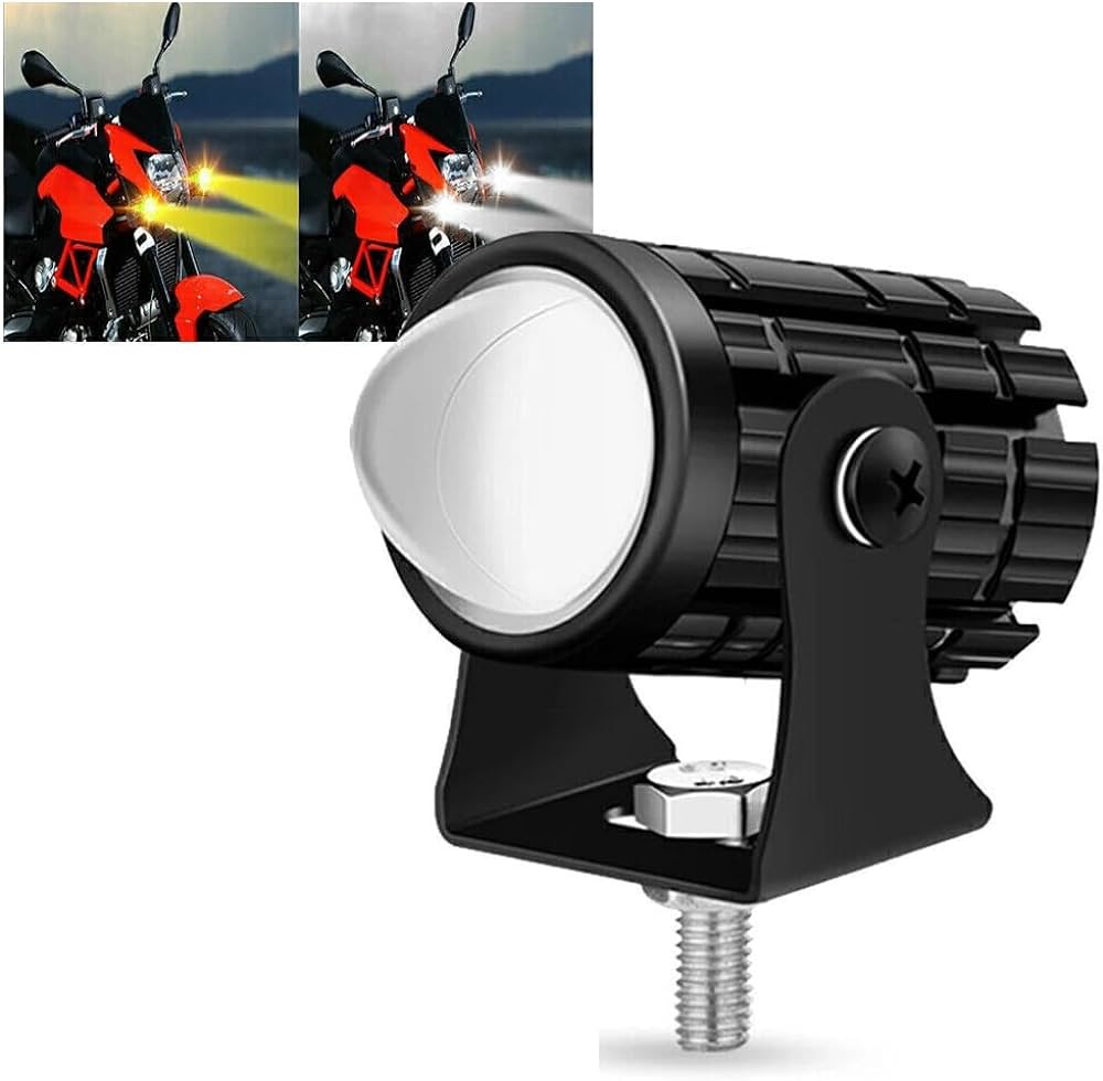 Picture of Universal Twin mini Projector Lens Waterproof With Two Color yellow/White & High and low Beam Fog lamp For Bike