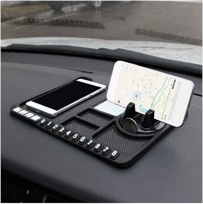 Picture of Multifunctional Car Anti-Slip Mat. Non Slip Sticky Anti Slide Dash Phone Holder. Mount Silicone Dashboard Car Pad Mat 4 IN 1