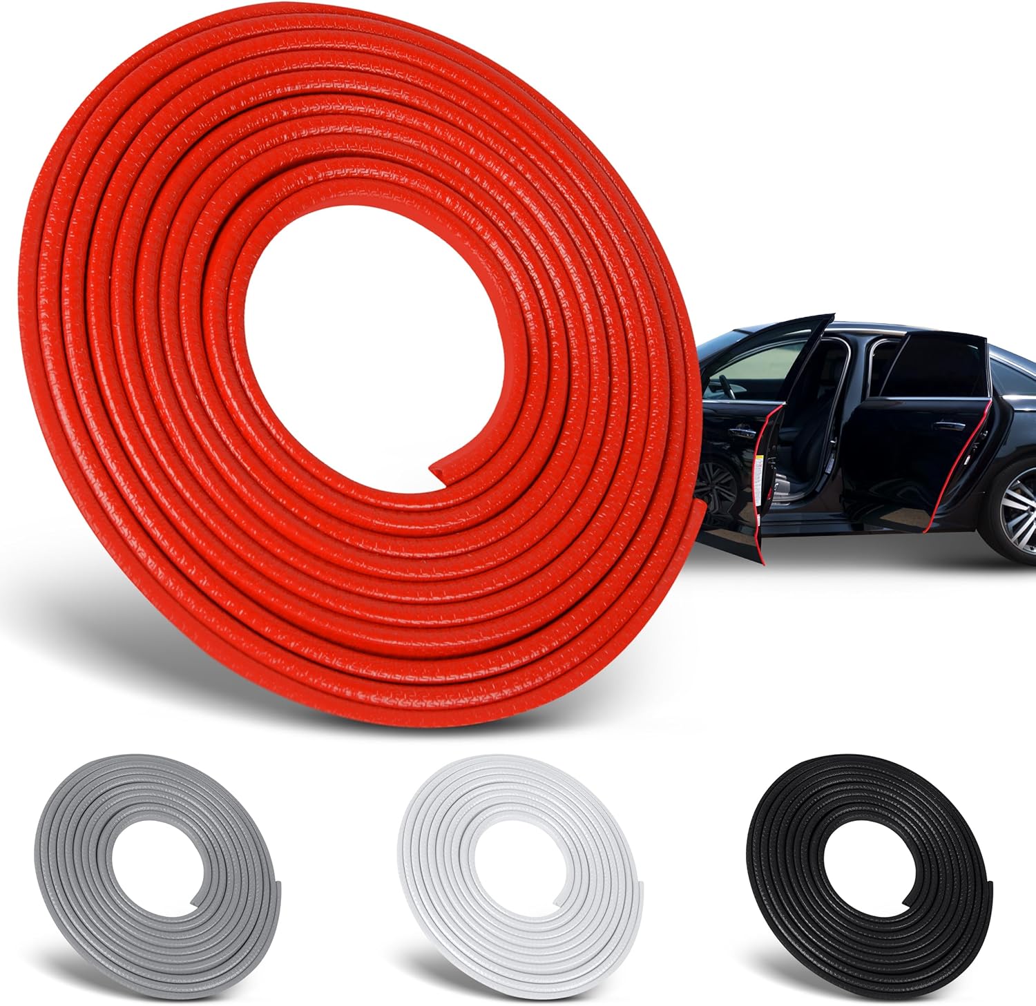 Picture of 5m Red, Blue, White, Black Colour Car Door Sealing Strip Door Edge Trim Molding Seal Strip Protection Strips Sealing Anti-rub Car-styling