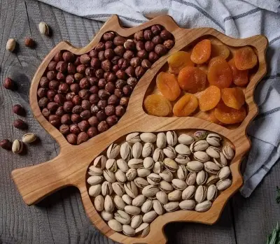 Picture of 3-Compartment Food Storage Tray Dried Food Snack Plate Serving Platter For Party Candy Pastry Nuts Dish