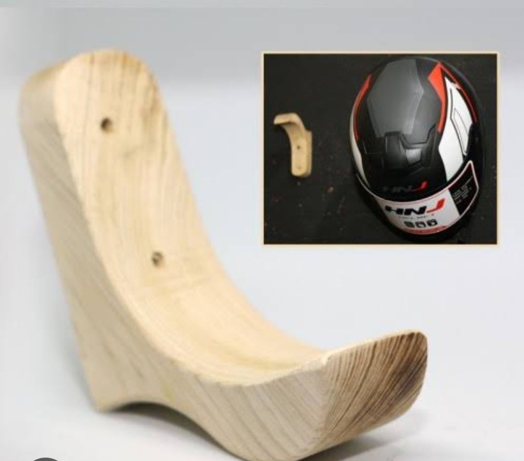 Picture of wooden helmet holder