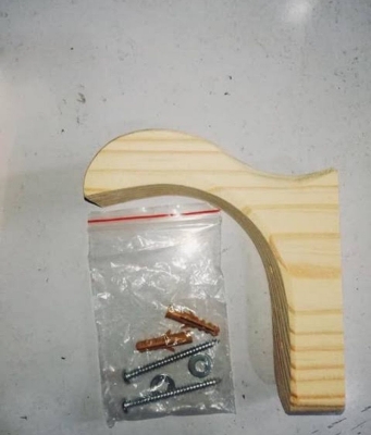 Picture of wooden helmet holder