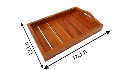 Picture of Rectangular Wooden Food Storage Tray Dried Food Snack Plate Serving Platter For Party Candy Pastry Nuts Dish