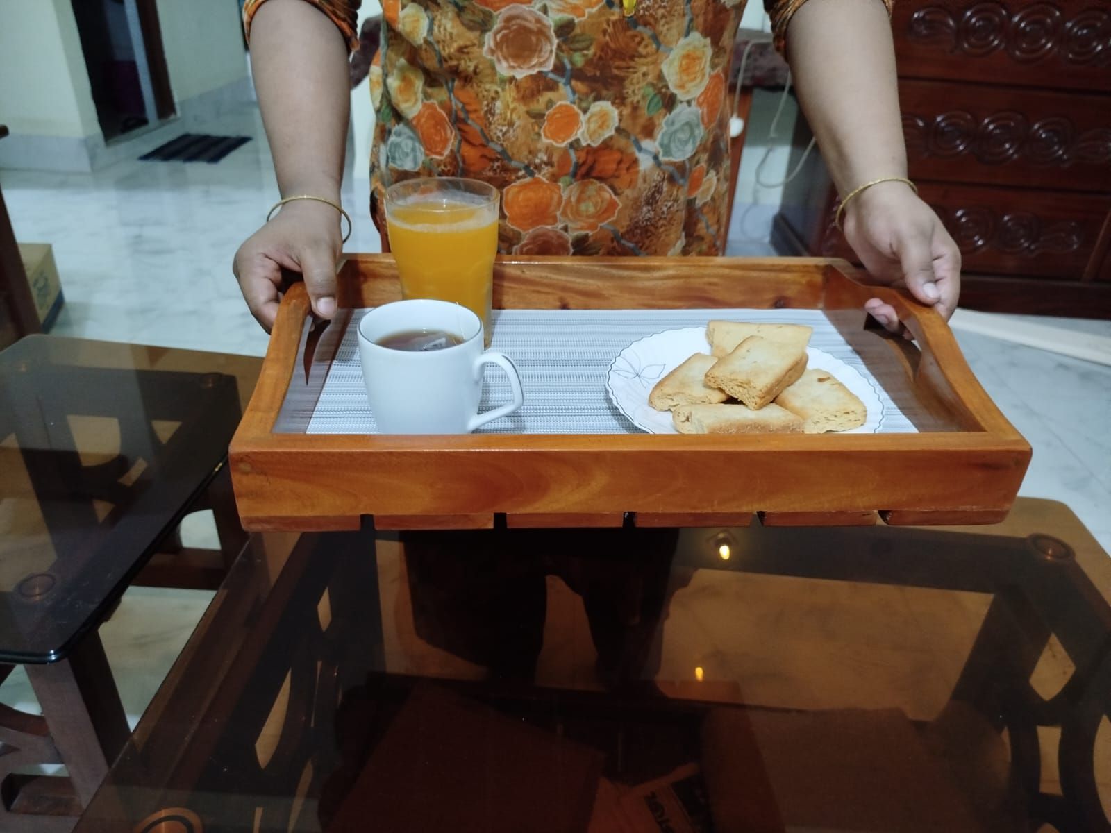 Picture of Rectangular Wooden Food Storage Tray Dried Food Snack Plate Serving Platter For Party Candy Pastry Nuts Dish