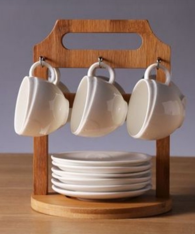 Picture of Modern wooden cup priss holder  ( olny wooden cup priss stand)