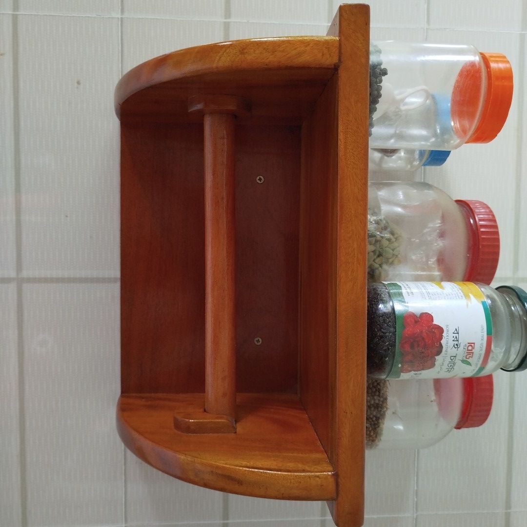 Picture of Hand Towel Wooden Wall Mounted Tissue Kitchen Roll Paper Holder Kitchen Wooden Tissue Holder Paper Roll Holder Towel Hanger Rack Bar Cabinet Rag Hanging Holder Bathroom Organizer Shelf Toilet Paper Holders