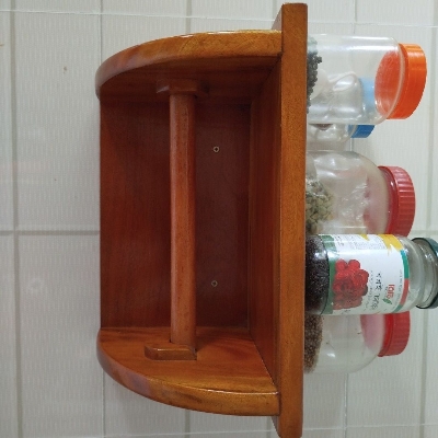 Picture of Hand Towel Wooden Wall Mounted Tissue Kitchen Roll Paper Holder Kitchen Wooden Tissue Holder Paper Roll Holder Towel Hanger Rack Bar Cabinet Rag Hanging Holder Bathroom Organizer Shelf Toilet Paper Holders