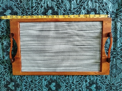 Picture of modern wooden tray with mat 19"inch by 11" inch big size