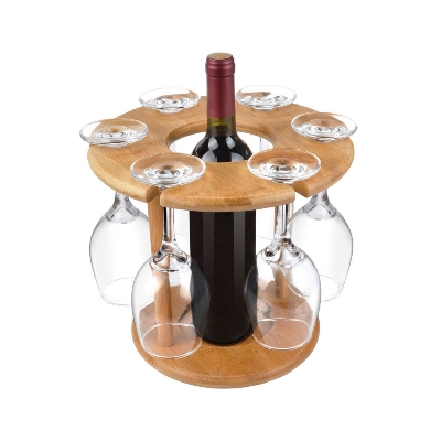 Picture of Morden Wooden bottle & Glass holder