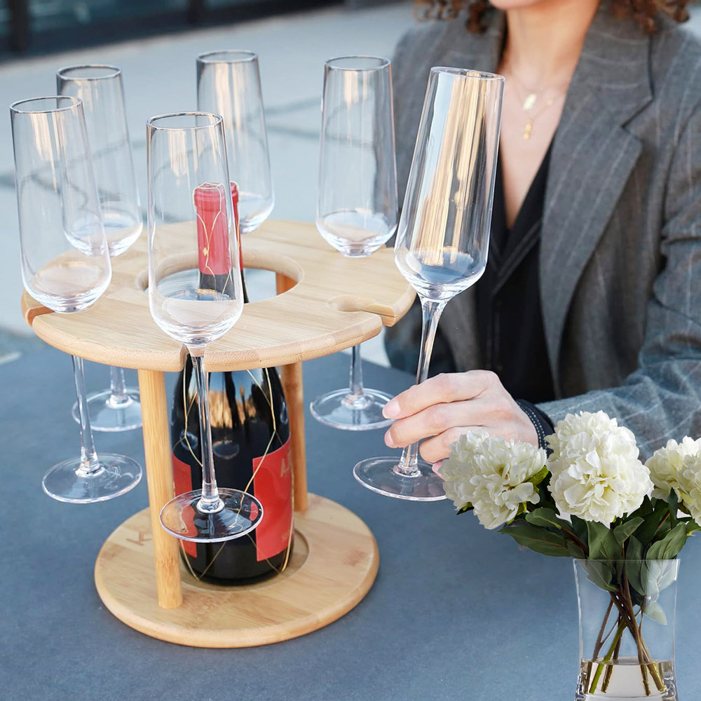 Picture of Morden Wooden bottle & Glass holder