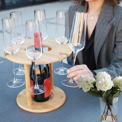 Picture of Morden Wooden bottle & Glass holder