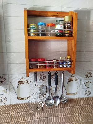 Picture of modern wooden kitchen rack 22"inch by 16"inch by 6" inch