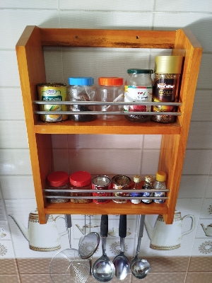 Picture of modern wooden kitchen rack 22"inch by 16"inch by 6" inch