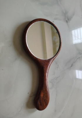 Picture of Modern wooden hand mirror 9"inch by 4.1/2"inch