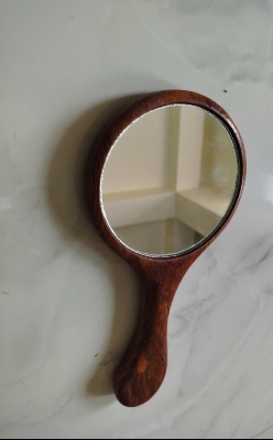 Picture of Modern wooden hand mirror 9"inch by 4.1/2"inch
