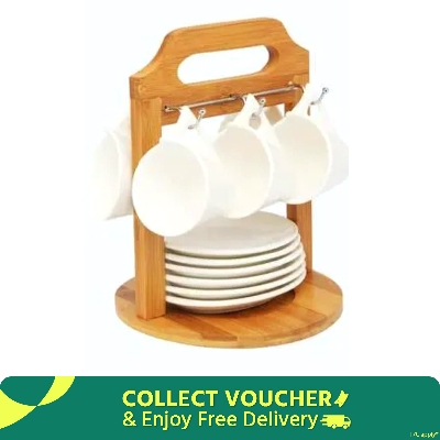 Picture of wooden cup & saucer stand 12"inch by 9"inch only wooden stand