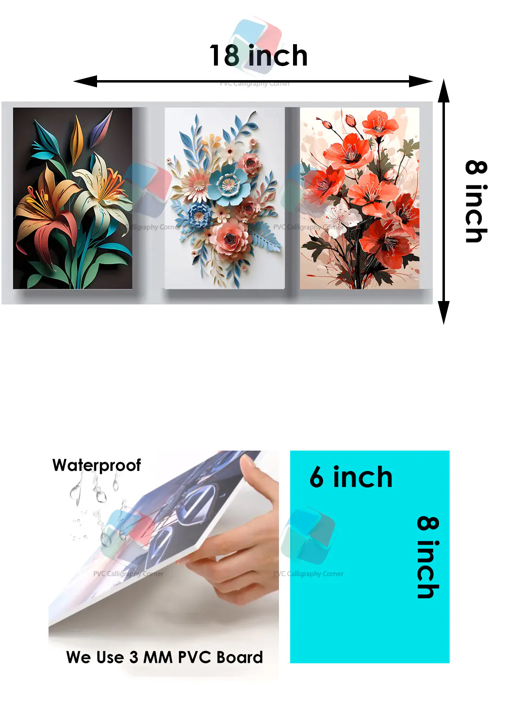 Pvc board Wall Poster 3 pcs Home Decoration with 3 mm Board Most Unique ...