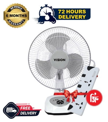 Buy Vision Rech. Table Fan-12''(White)-USB Charger Online at Best Price in Bangladesh	