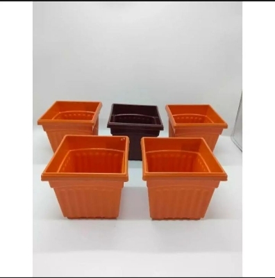 Picture of 5 Pieces 4.5 Inch Bp Khandani Square Flower Tub (Super Hard Quality Plastic) (Planter Tub) - Flower Tub
