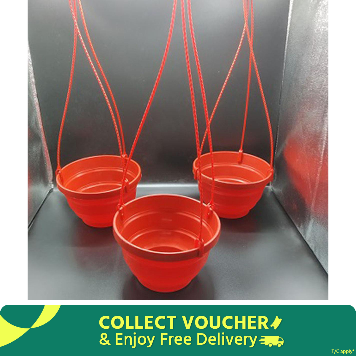 Picture of 3 Pieces 7'' Hanging Plastic Planter Combo Package/Plastic Flower Tub/Hanging Flower Pot