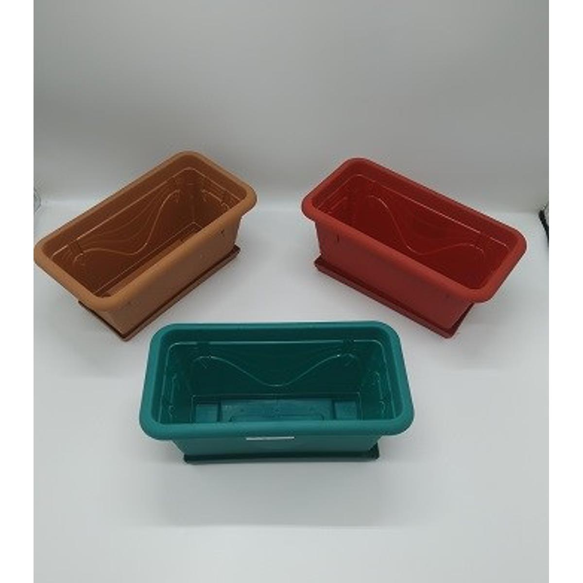 Picture of 3 Pieces Mini Small Size Seed Plastic Planter With Plastic Tray/Multiple Flower Tub for Plant/Plastic Flower Tub