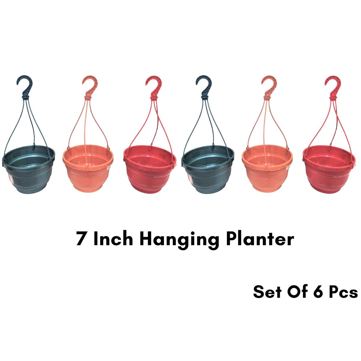 Picture of 6 Piece Hanging Plantter 7 Inch Planter Tubs 7 Inch Hanging Pot-BP Plastic 7 Inch Hanging Planter Pot-Railing Pot-Garden Equipment-BP Hanging Planter