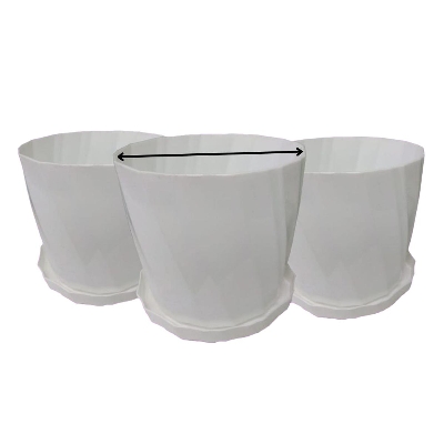 Picture of Camellia Planter pot 6 inch with tray set of 3 pcs / Round 6" Tub / Camellia planter 6" with tray / Camellia Flower pot 6" with tray / Modern Pot with tray 6"/ Large round planter / Garden pot /Designer pot with tray 6/ Home Garden Decoration pot