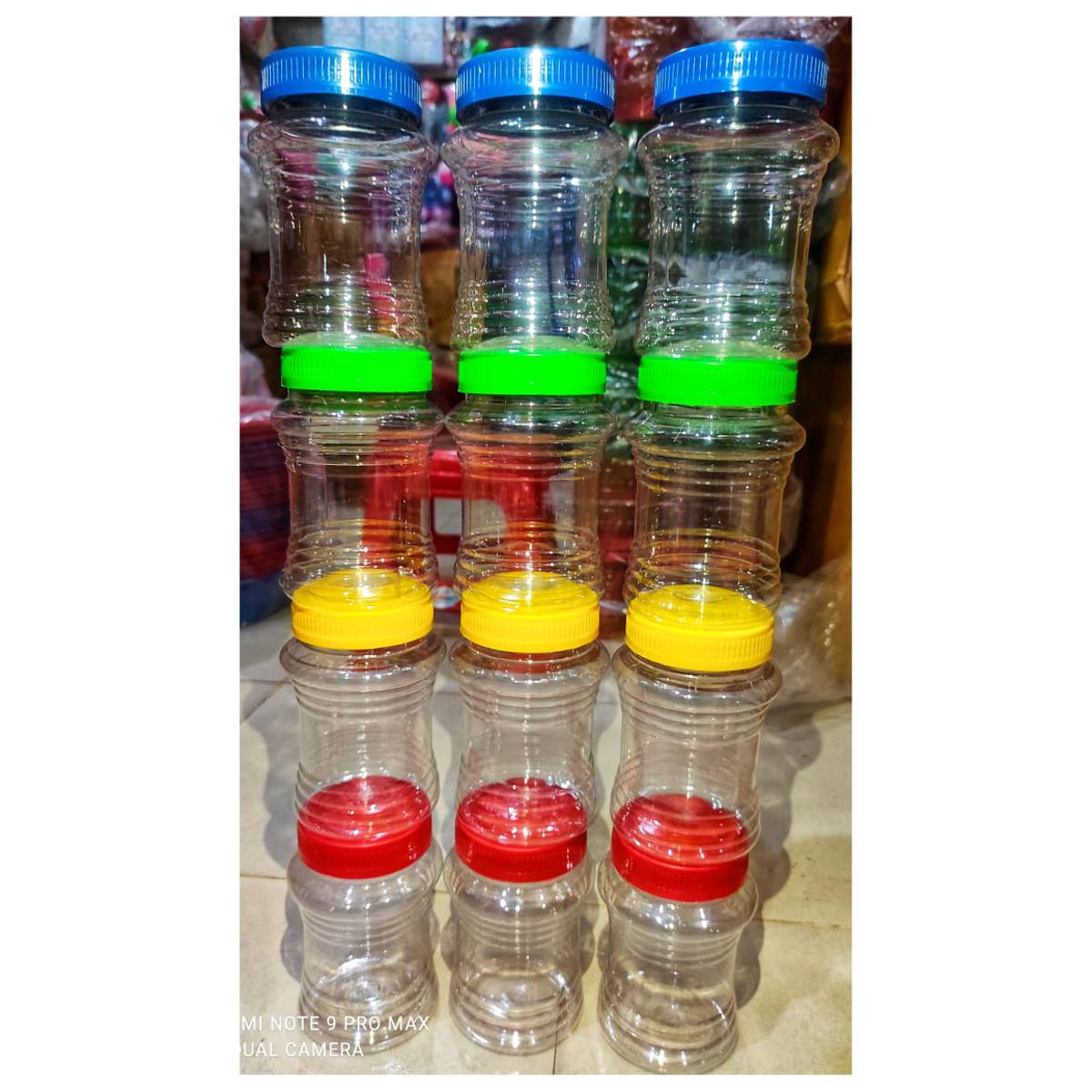 Picture of round shape masala jar 250ml 12pis multicolor