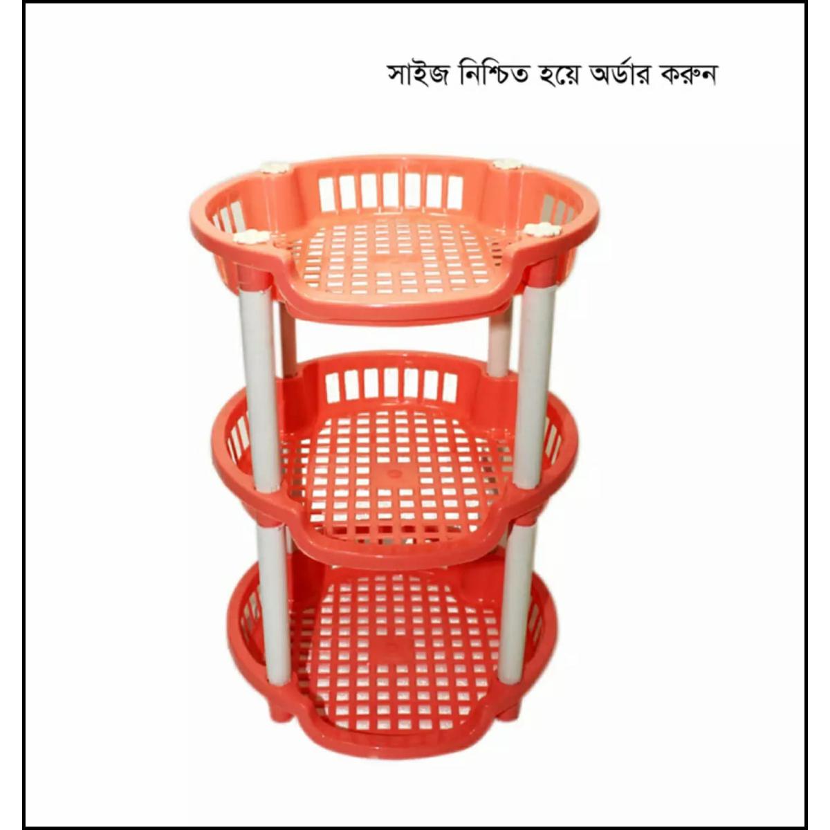 Picture of Multi functional 3 Layer Plastic Kitchen Bathroom Shelf Organizer Storage Baby Top Mini Rack - (1 Piece)