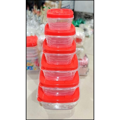 Picture of Plastic Square Container Set 6 Pieces - Store Your Food Items Securely With This Practical Container Set