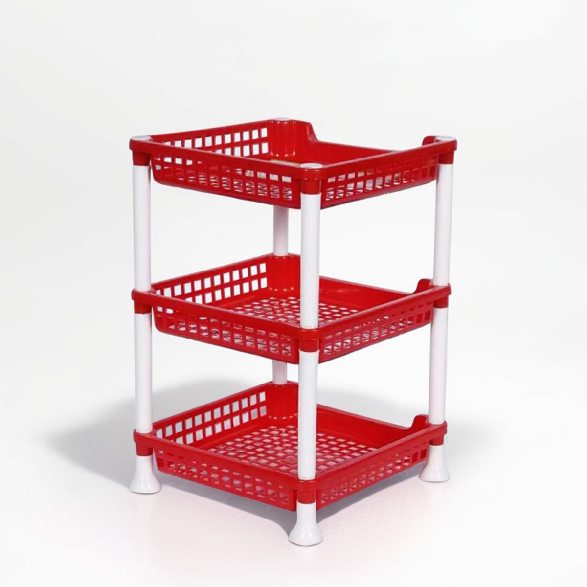 Picture of Multi-Functional 3-Layer Plastic Kitchen Bathroom Shelf Organizer: Keep Your Kitchen And Bathroom Organized With This Standard Mini Rack