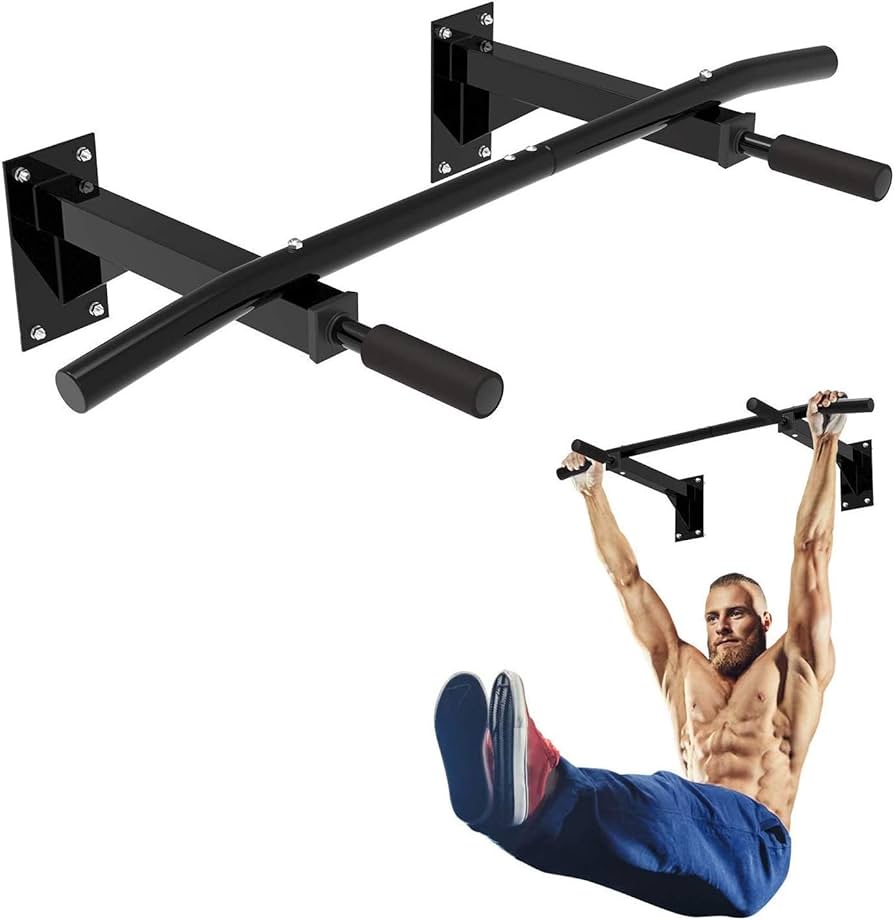 Picture of Wall Mounted Pull Up Chin Up Bar - Foam Grip - Black