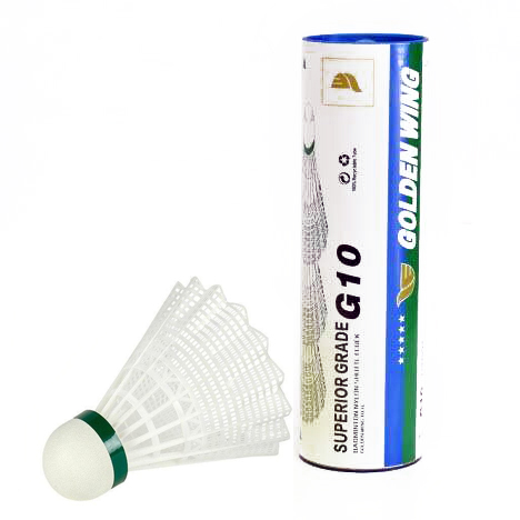 Picture of Golden Wing G-10 shuttlecock plastic - 1 Dozen - White
