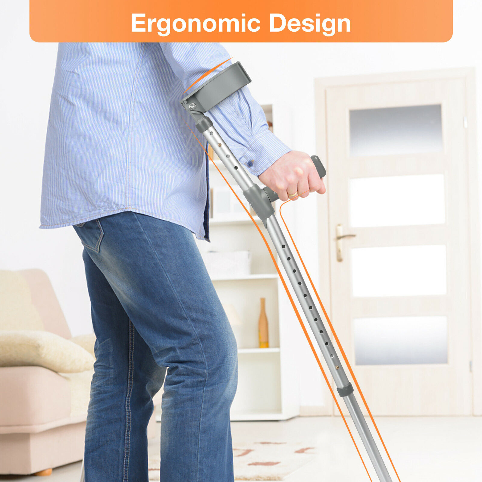 Picture of Elbow Crutch Walking Stick Adjustable/Arm Crutch