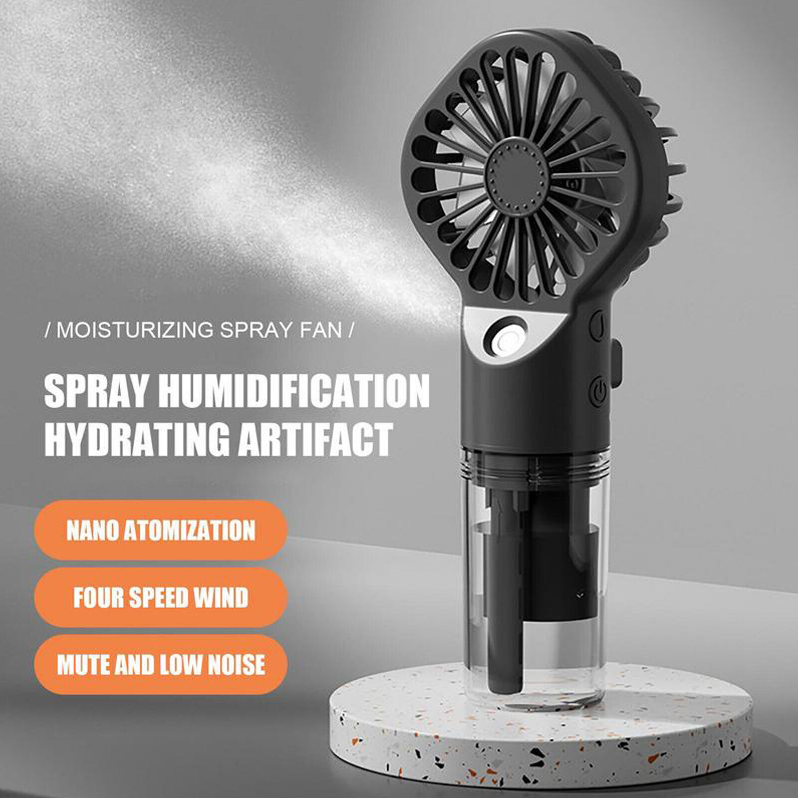 Picture of Portable Hand Held Water Spray USB Cooling Fan - Multi-color