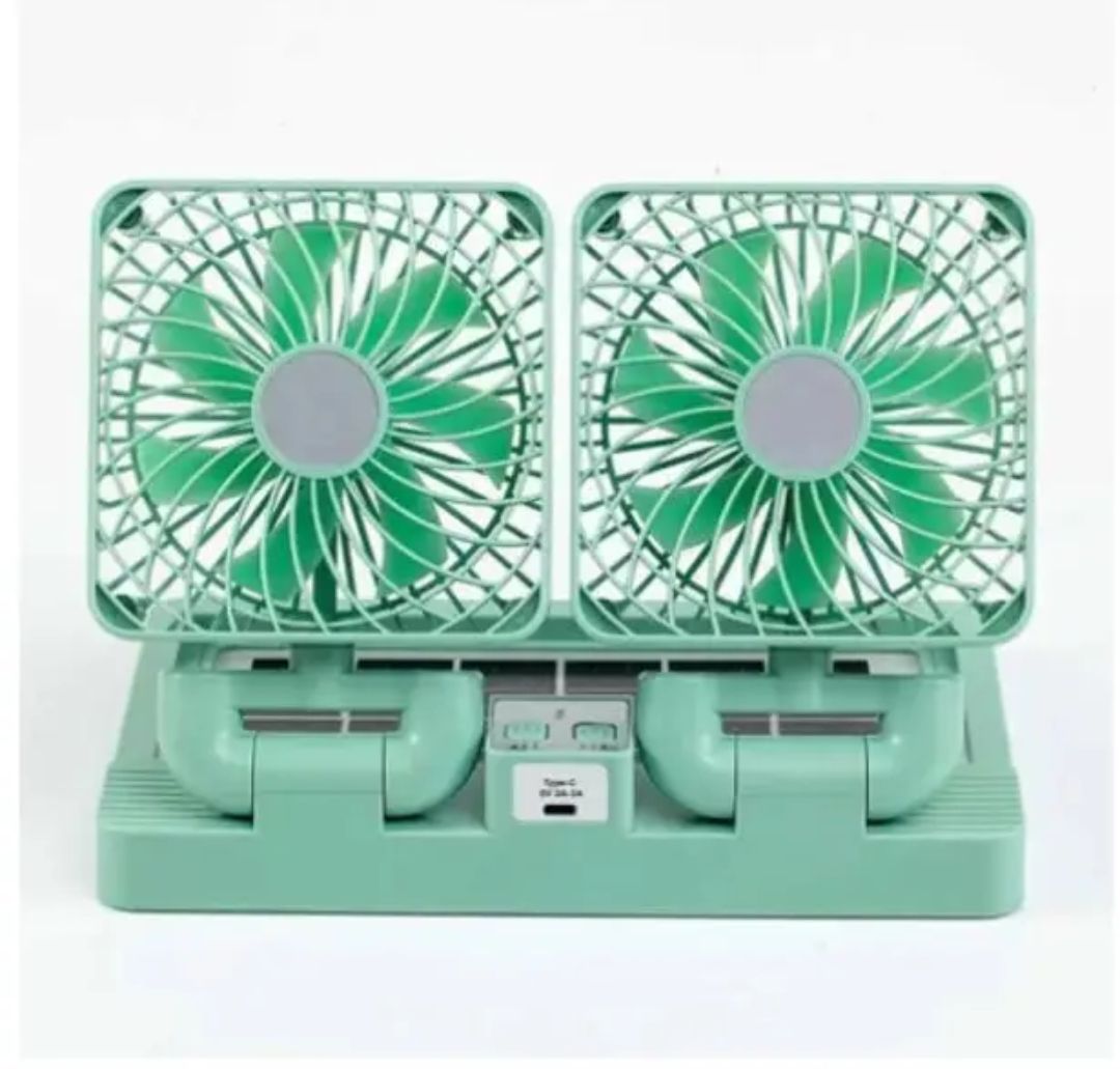 Picture of Double Head Solar System & Charging Fan - Multi-color