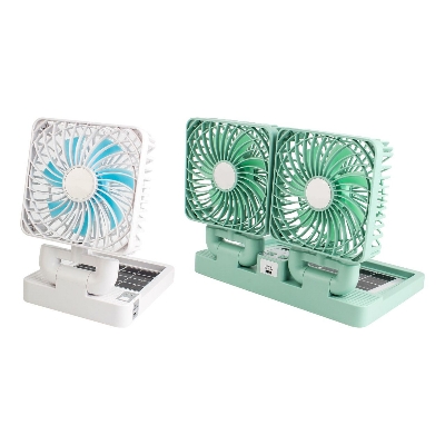 Picture of Double Head Solar System & Charging Fan - Multi-color