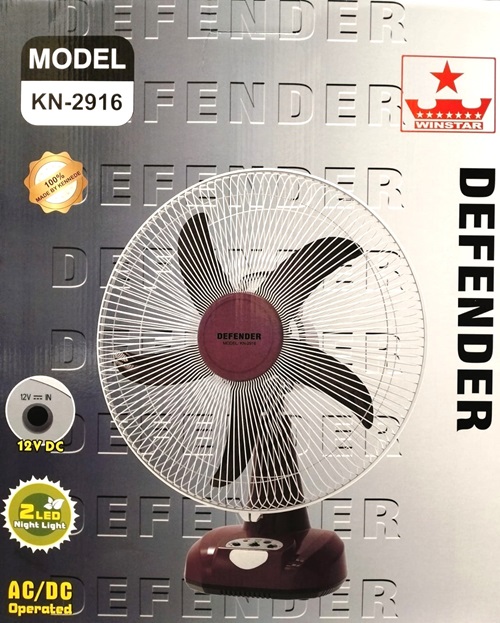 Picture of Defender 2916 Multi-Angle Rechargeable Fan - Multi-Color