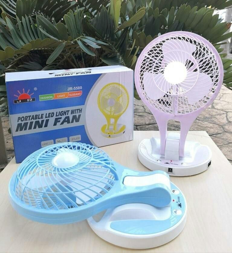 Picture of Portable Rechargeable Fan With LED Light - Multi-Color