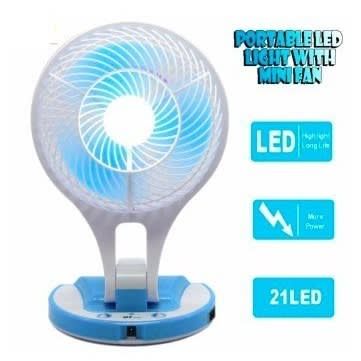 Picture of Portable Rechargeable Fan With LED Light - Multi-Color