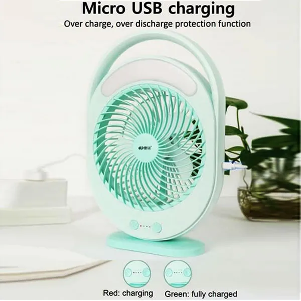 Picture of Portable Rechargeable Desktop Fan With LED Light - Multi-color